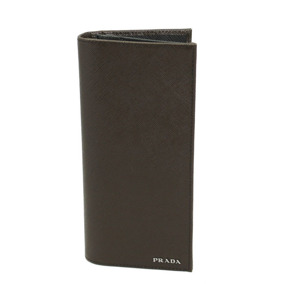 Prada CAFENERO Bifold Long Wallet Saffiano - Picture 1 of 4